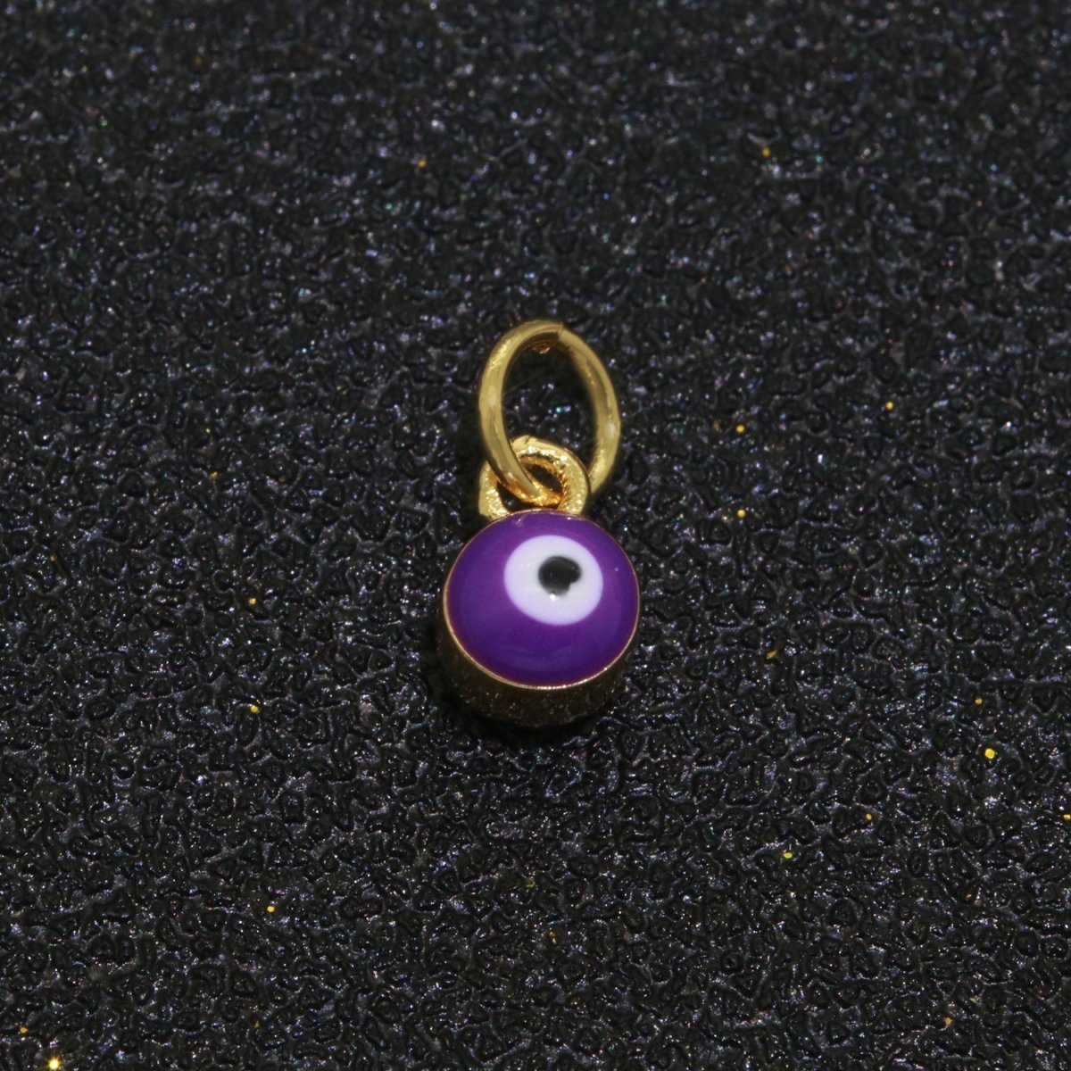 Dainty Gold Filled Mini Enamel Evil Eyes Charm, Tiny Round Evil Eye Charm, Pendants for Necklace Bracelet Earring add on charm