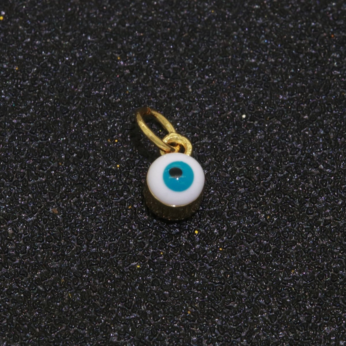Dainty Gold Filled Mini Enamel Evil Eyes Charm, Tiny Round Evil Eye Charm, Pendants for Necklace Bracelet Earring add on charm