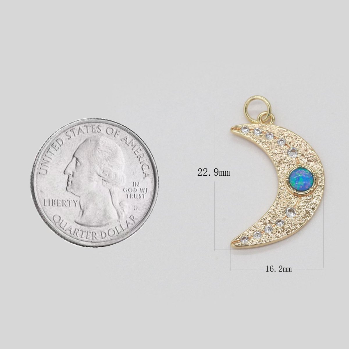 Dainty Gold Filled Opal Moon CZ Micro Pave Moon Pendant , Cubic Moon Star Charms for Necklace Earring Bracelet Charms E-903 E-904