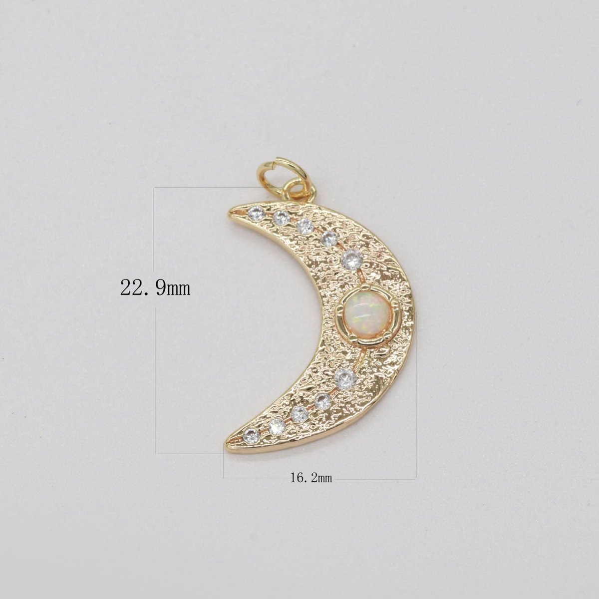 Dainty Gold Filled Opal Moon CZ Micro Pave Moon Pendant , Cubic Moon Star Charms for Necklace Earring Bracelet Charms E-903 E-904