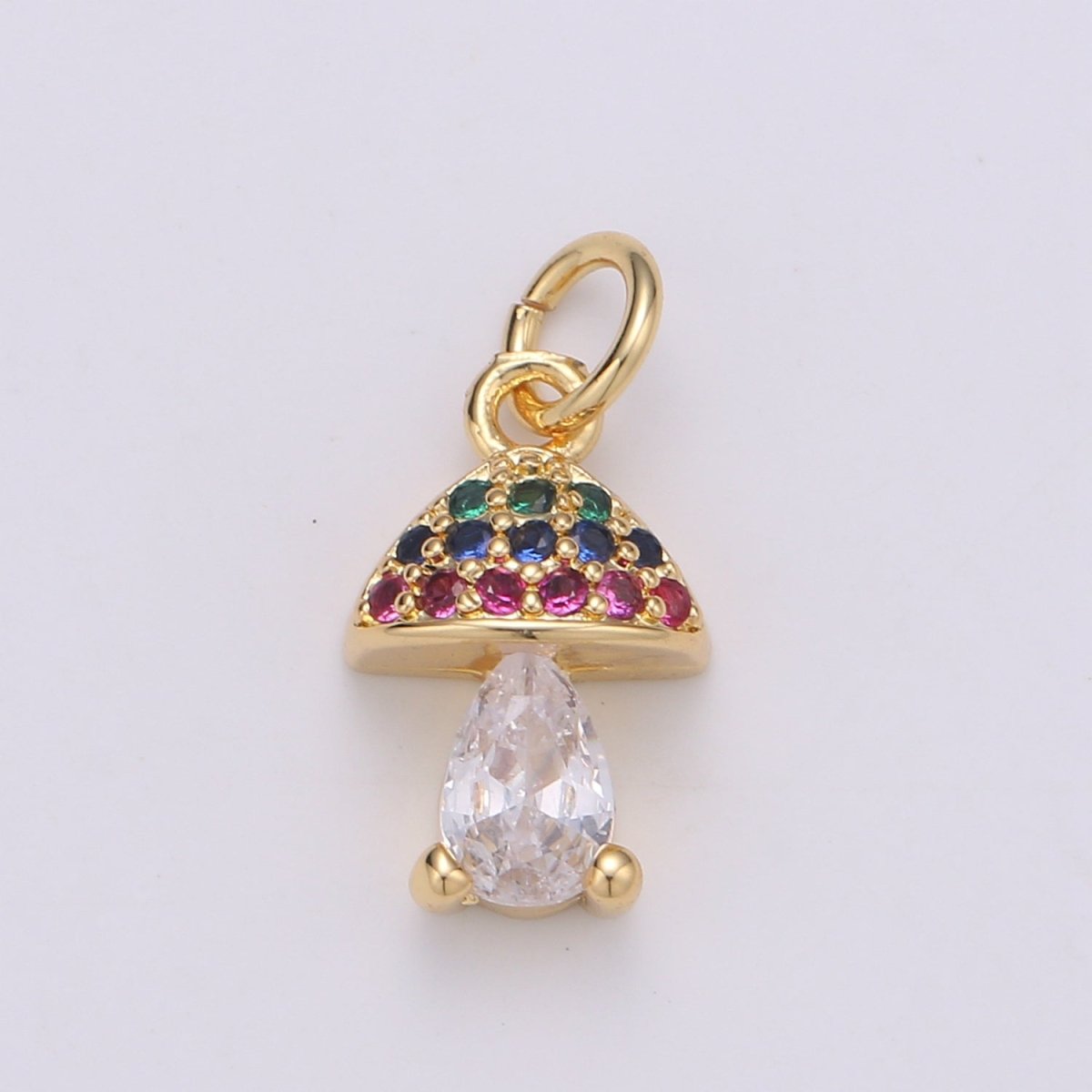 Dainty Gold Filled Rainbow Mushroom Gold Filled Charm D-878 - DLUXCA