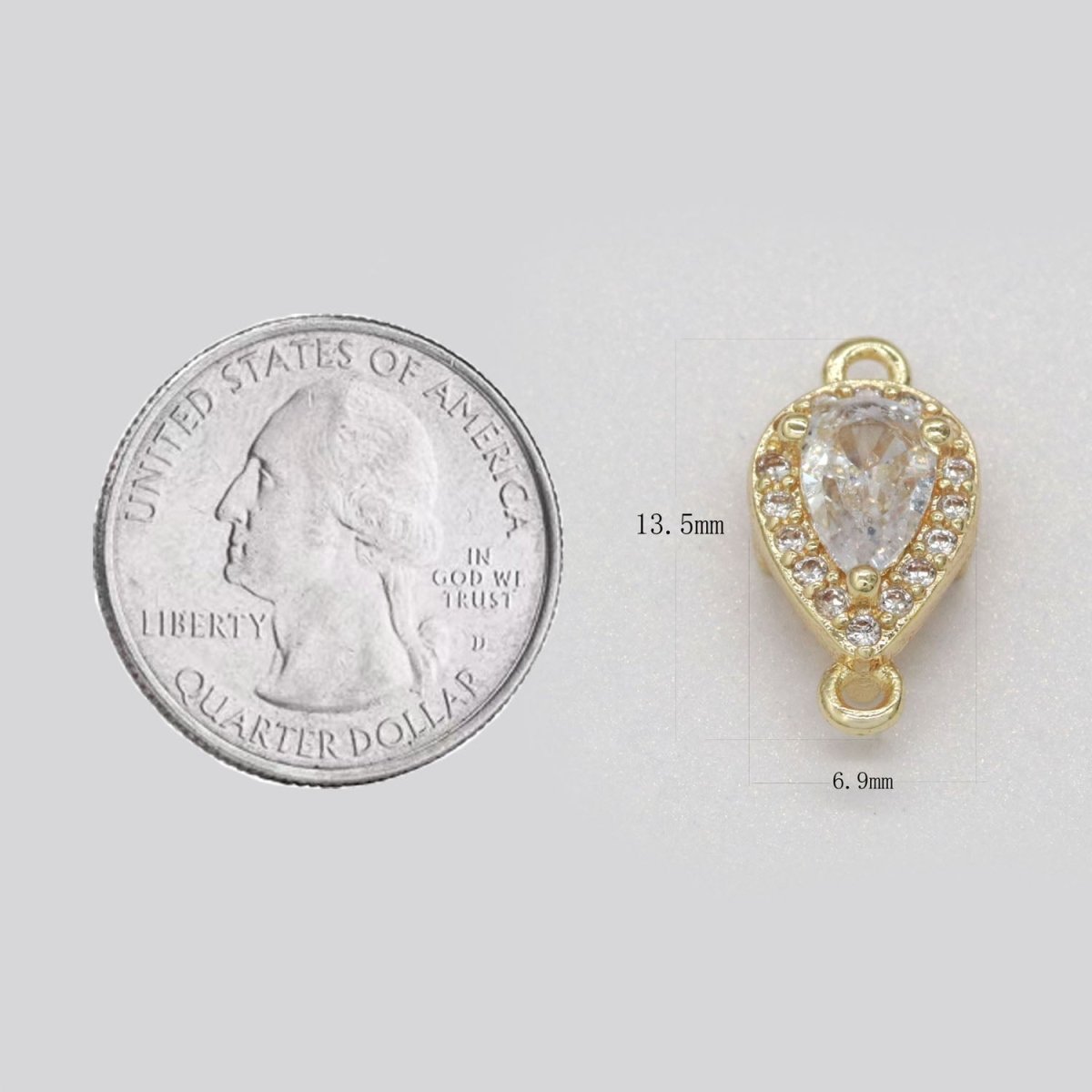 Dainty Gold Filled Stone Connectors  F-837 F-843