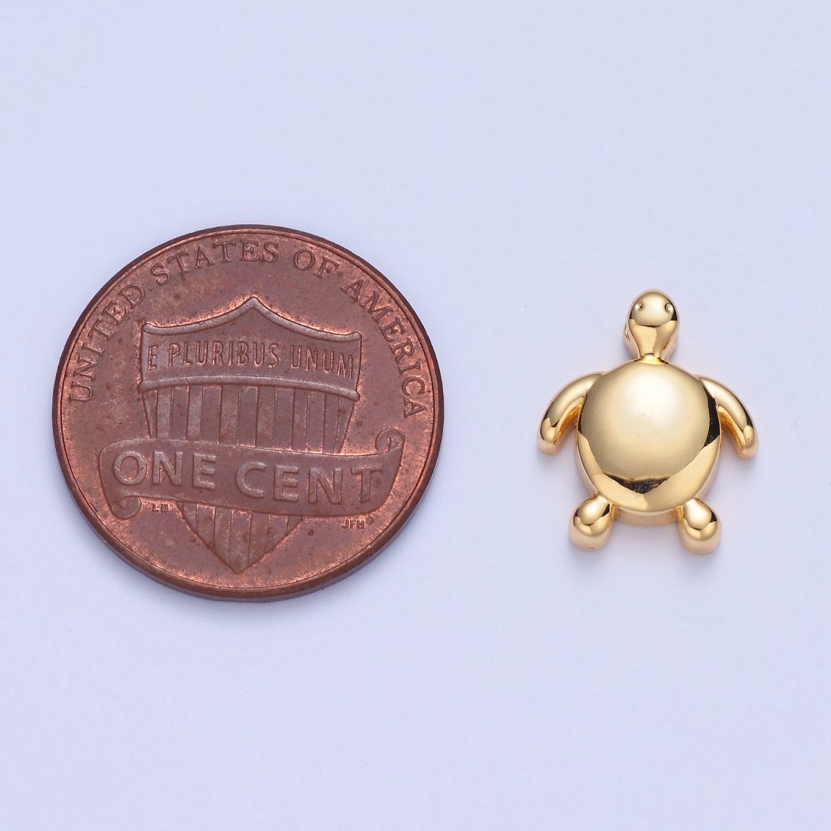 Dainty Gold Filled Turtle Bead Spacer for Bracelet W-855 - DLUXCA