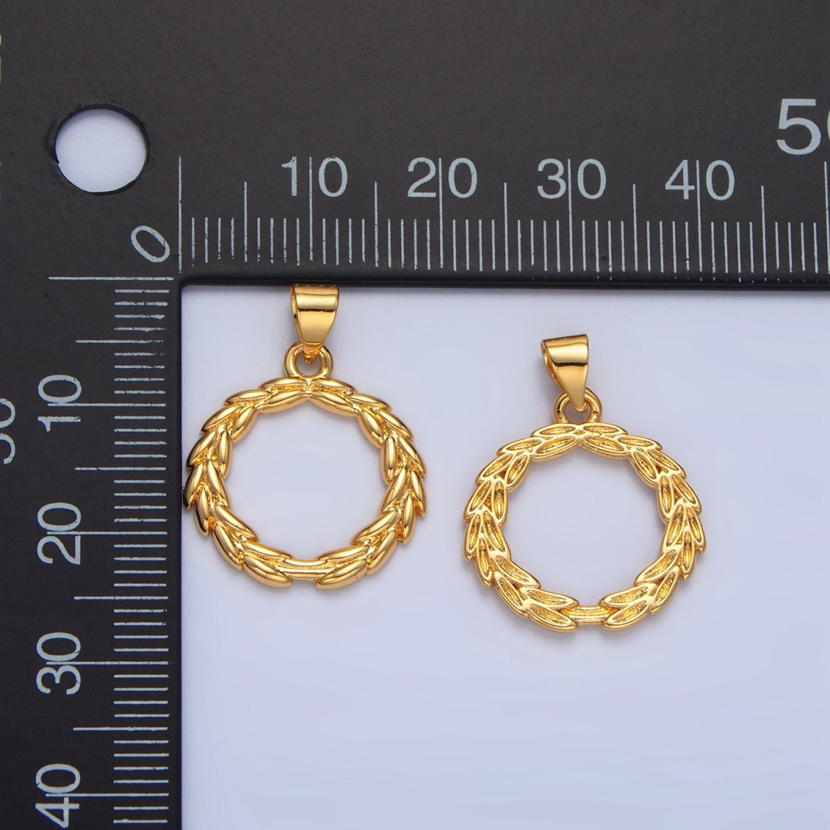 Dainty Gold Filled Wreath Charm Olive Leaf Pendants I-626