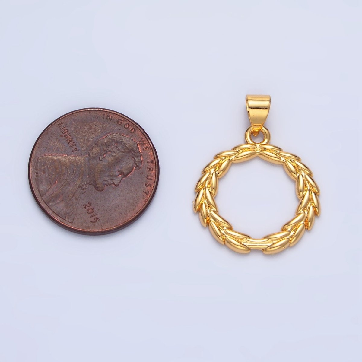 Dainty Gold Filled Wreath Charm Olive Leaf Pendants I-626