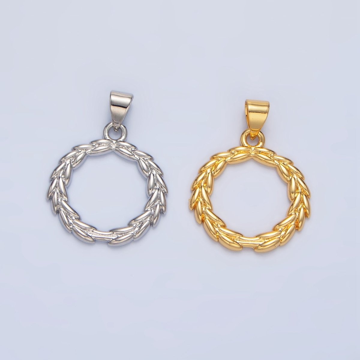 Dainty Gold Filled Wreath Charm Olive Leaf Pendants I-626