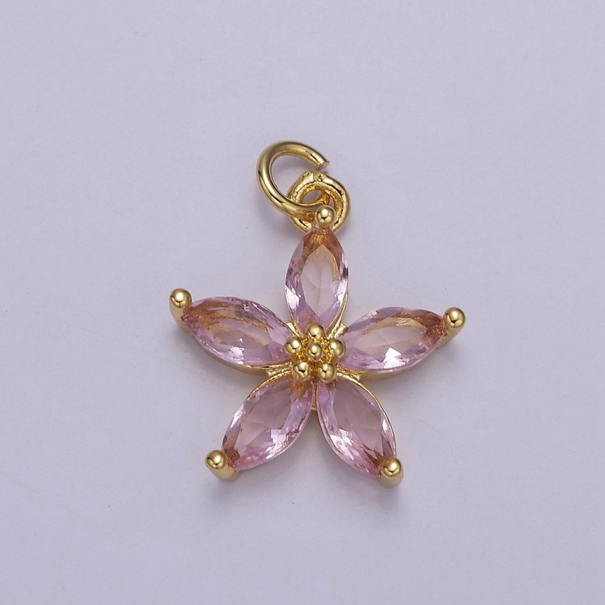 Dainty Gold Five Petal Flower Pendant, Flower Charm, Gold Flower Charm, Earring Bracelet Necklace Making Finding E-448 E-456 E-463 E-466 E-469 E-491 E-510 E-513 E-514 E-549