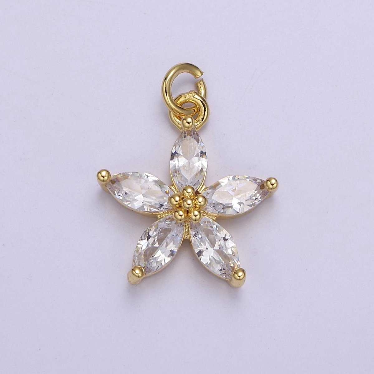 Dainty Gold Five Petal Flower Pendant, Flower Charm, Gold Flower Charm, Earring Bracelet Necklace Making Finding E-448 E-456 E-463 E-466 E-469 E-491 E-510 E-513 E-514 E-549