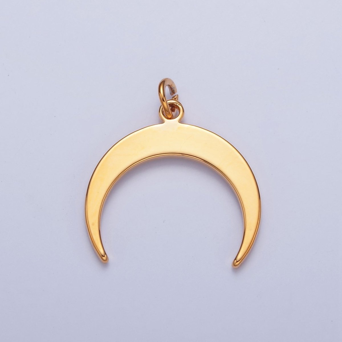 Dainty Gold Flat Crescent Moon Pendant Only Charm for Necklace Bracelet Earring 14K or 24K Gold Filled W-149~W-151