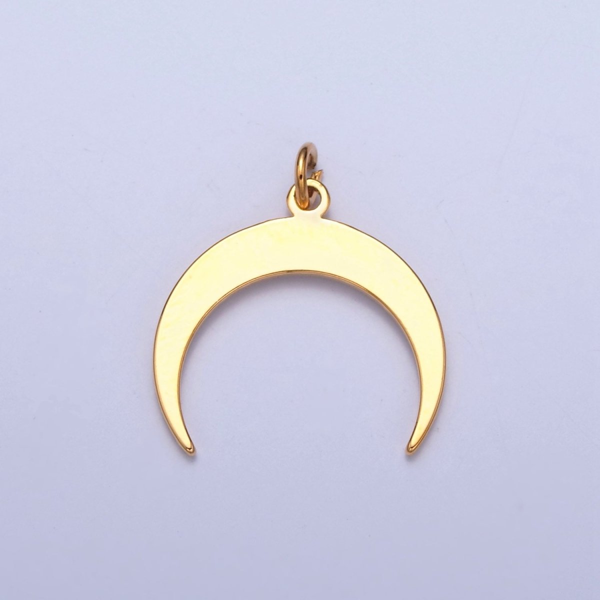 Dainty Gold Flat Crescent Moon Pendant Only Charm for Necklace Bracelet Earring 14K or 24K Gold Filled W-149~W-151