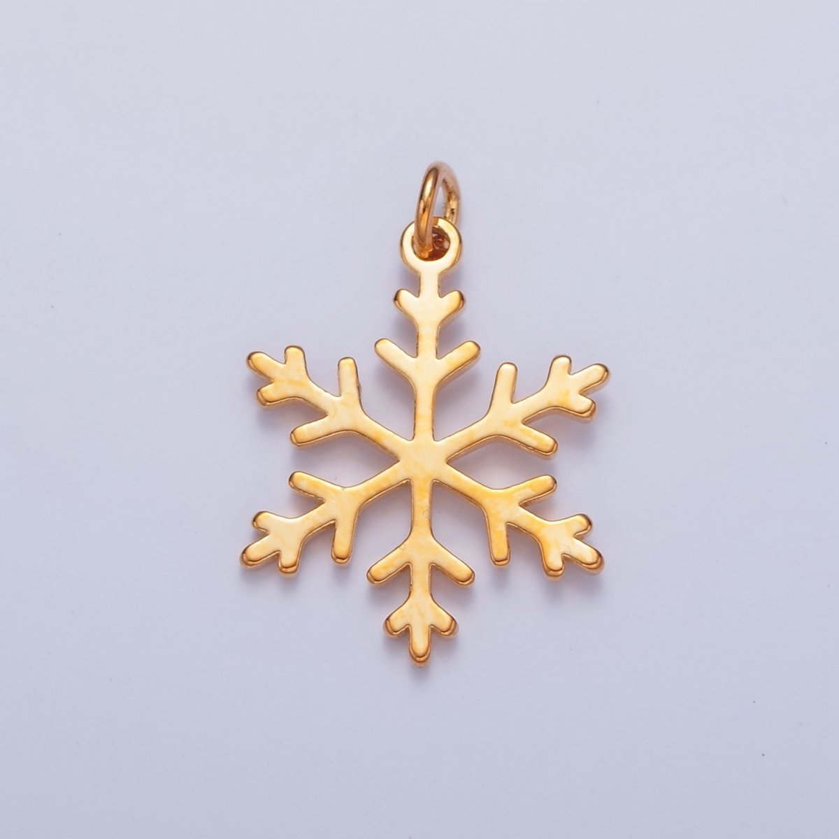Dainty Gold Flat Snow Pendant Snowflake Charm for Necklace Bracelet Earring 14K or 24K Gold Filled W-155 W-156 W-285