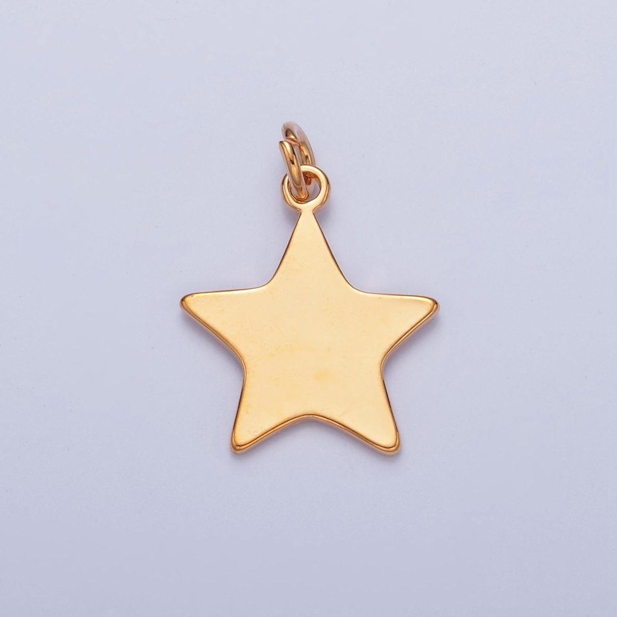Dainty Gold Flat Star Pendant Only Charm for Necklace Bracelet Earring 14K or 24K Gold Filled W-152~W-154