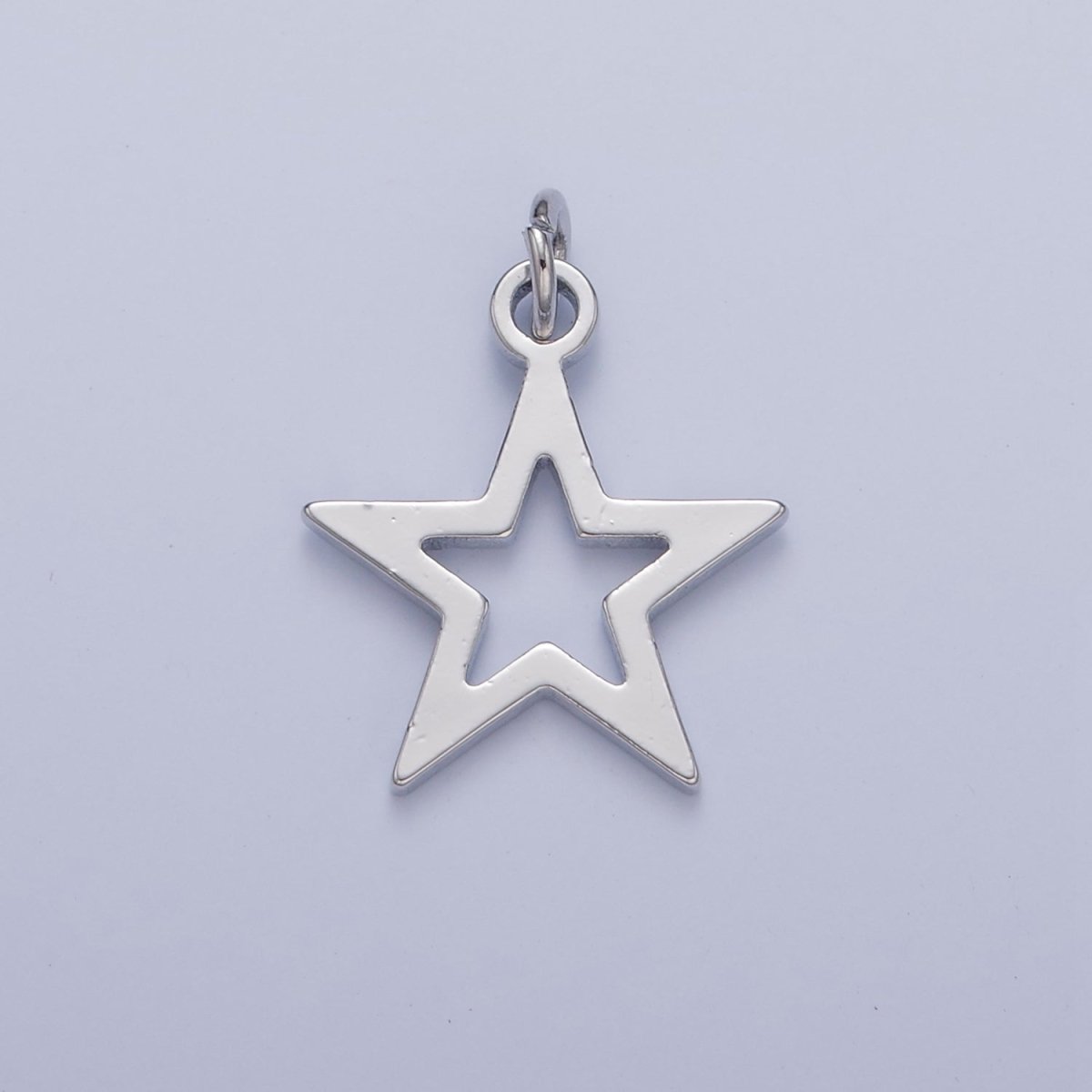 Dainty Gold Flat Star Pendant Open Star Charm for Necklace Bracelet Earring 14K or 24K Gold Filled W-466 W-467
