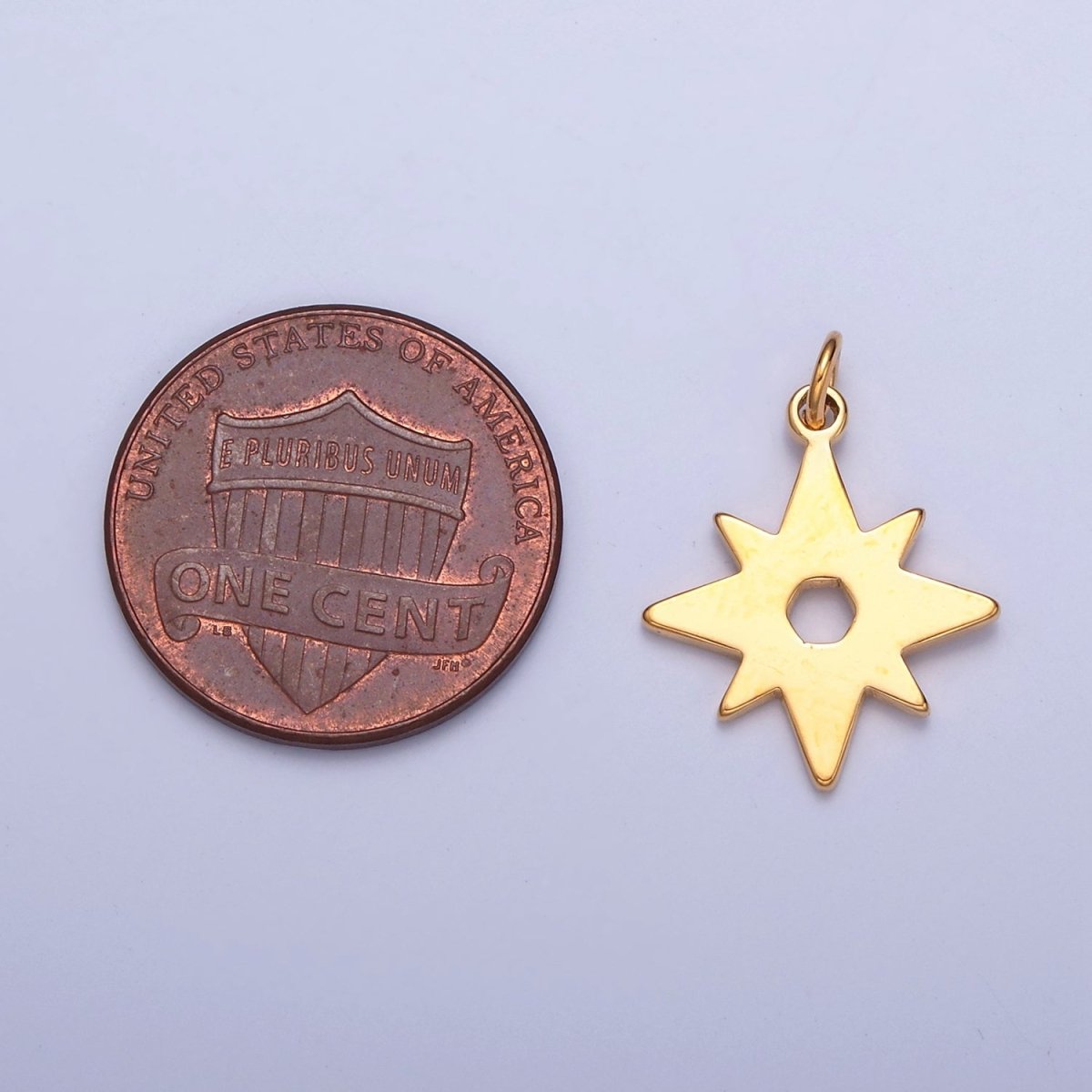 Dainty Gold Flat Star Pendant Starburst Charm for Necklace Bracelet Earring 14K or 24K Gold Filled W-463~W-465
