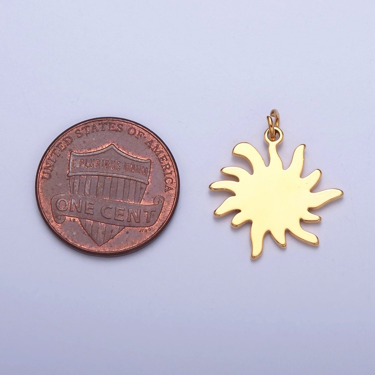 Dainty Gold Flat SUN Pendant Only Charm for Necklace Bracelet Earring 14K or 24K Gold Filled W-256~W-258