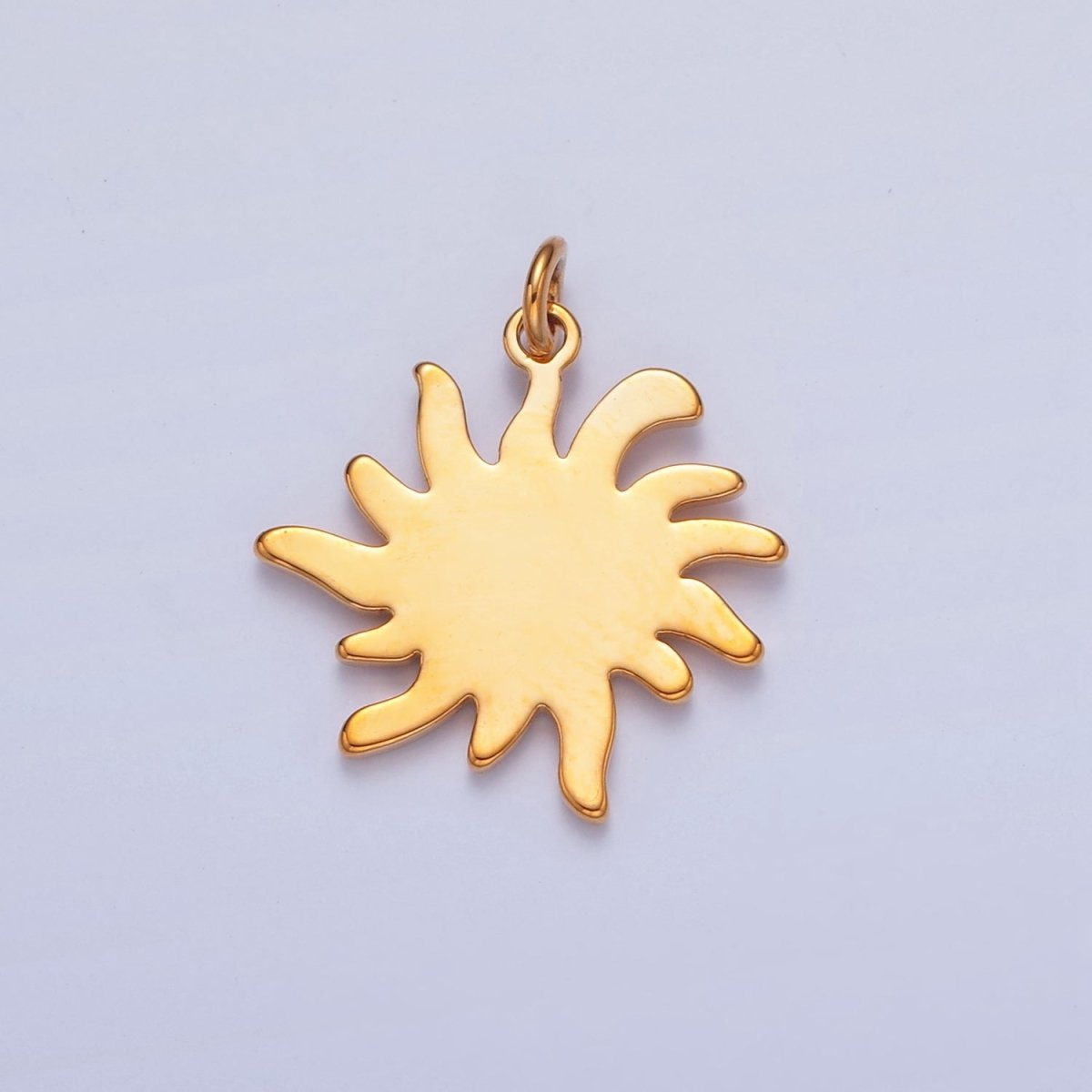 Dainty Gold Flat SUN Pendant Only Charm for Necklace Bracelet Earring 14K or 24K Gold Filled W-256~W-258