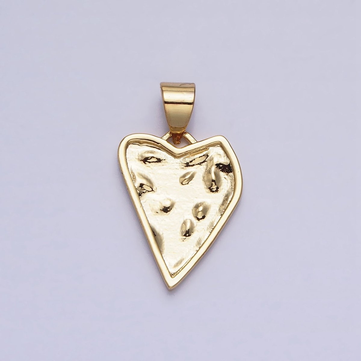 Dainty Gold Hammered Heart Charm, Silver Heart Pendant for Valentine Jewelry AC425 AC426