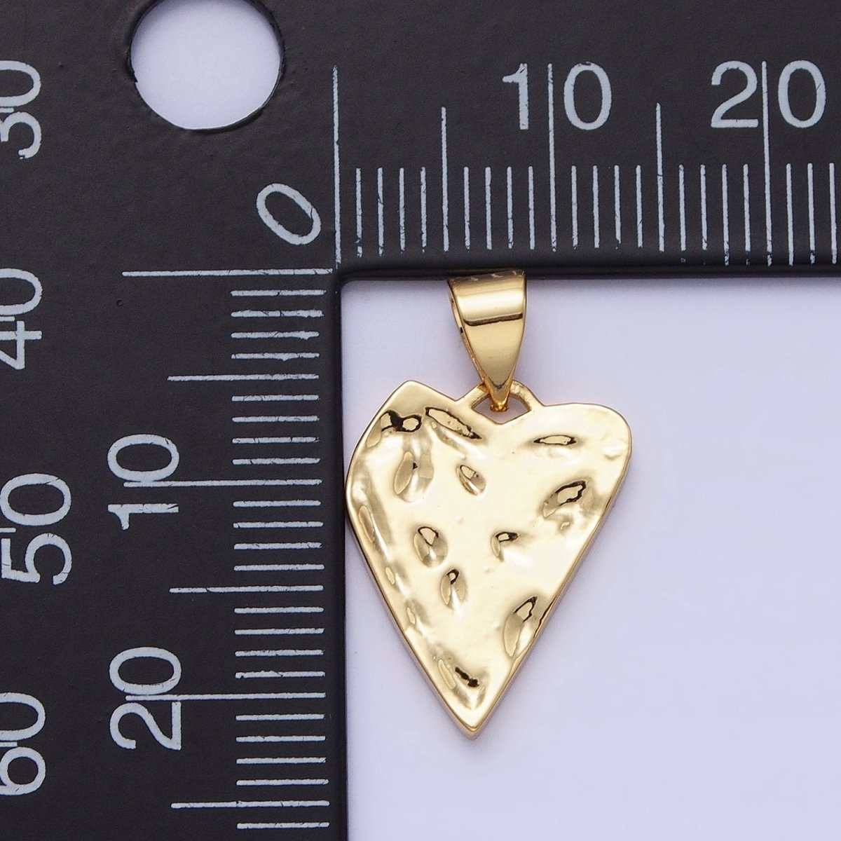 Dainty Gold Hammered Heart Charm, Silver Heart Pendant for Valentine Jewelry AC425 AC426