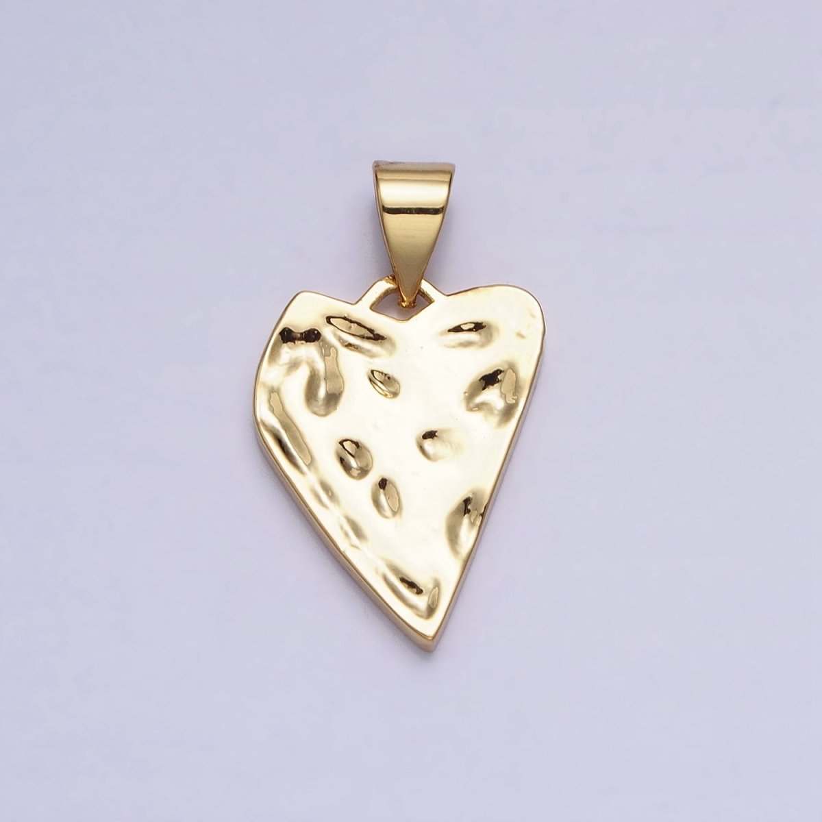 Dainty Gold Hammered Heart Charm, Silver Heart Pendant for Valentine Jewelry AC425 AC426
