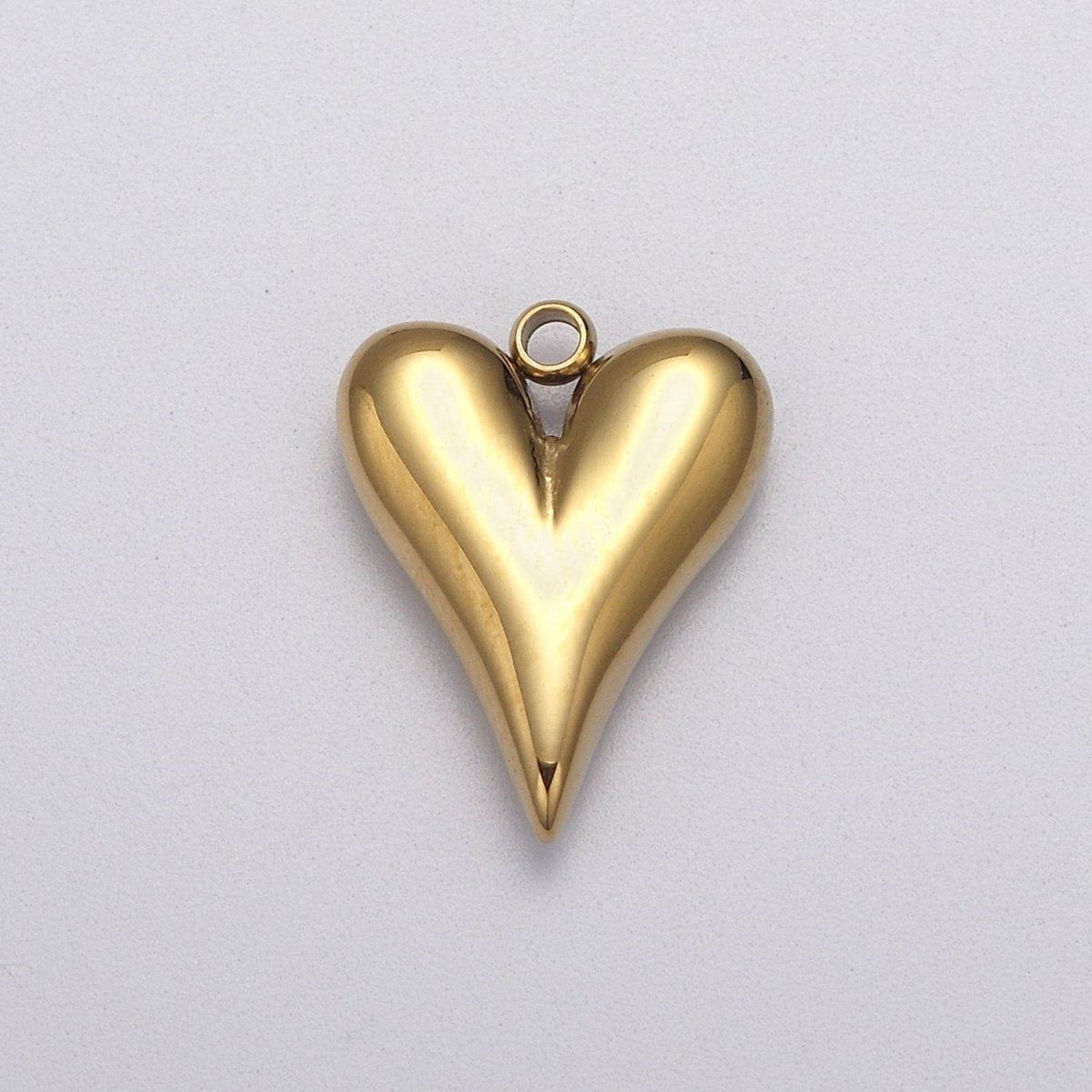 Dainty Gold Heart Charm, Earring Charm, Heart Necklace Pendant, Bracelet Charm Stainless Steel Finding E-749