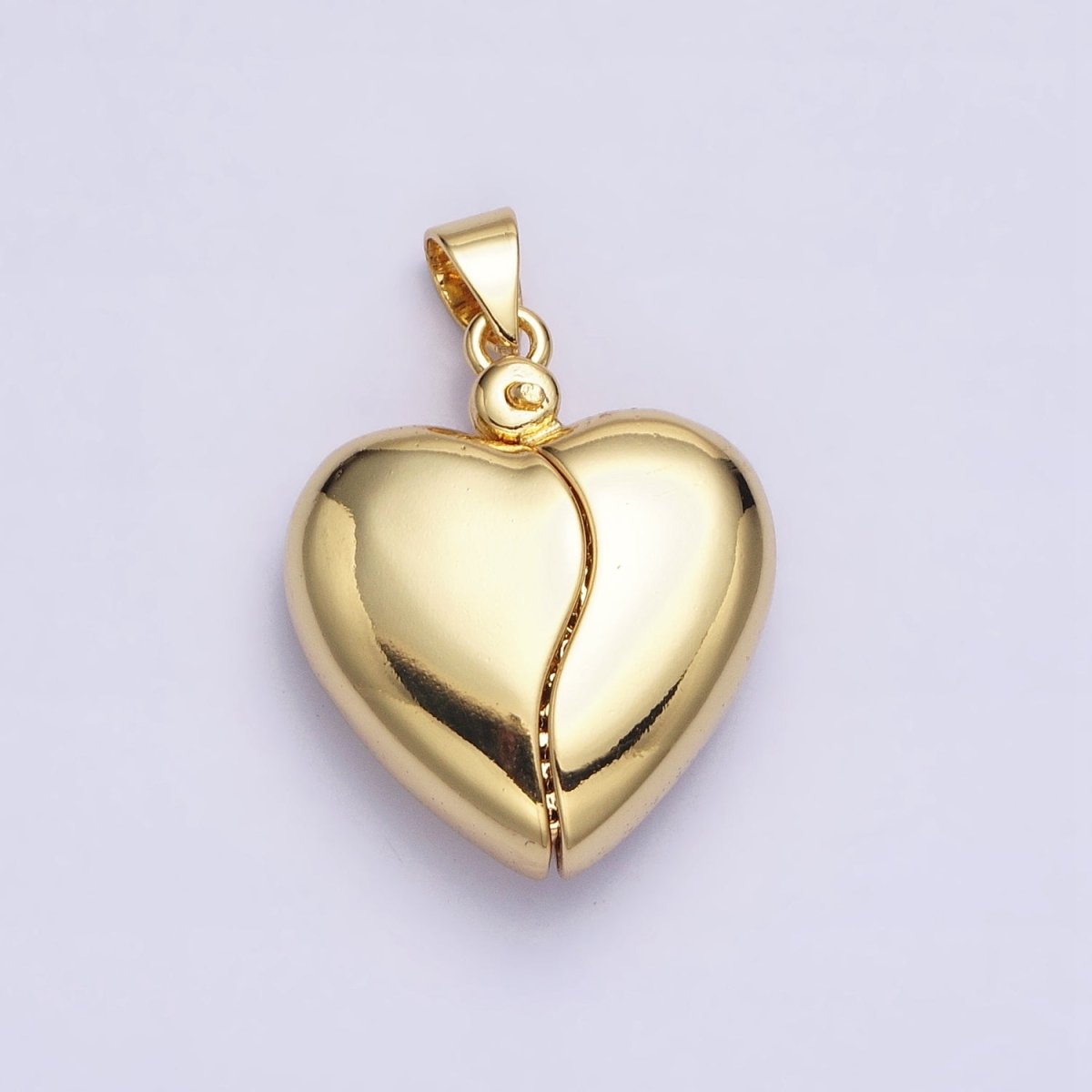 Dainty Gold Heart Pendant Cosmic Open Heart Charm Locket for Valentine Jewelry AA261 - DLUXCA