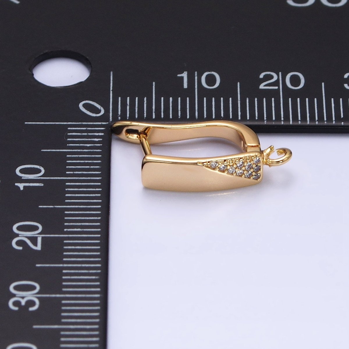 Dainty Gold Huggie Earring Lever Back Earring with Open Link for Earring Supply Z-188
