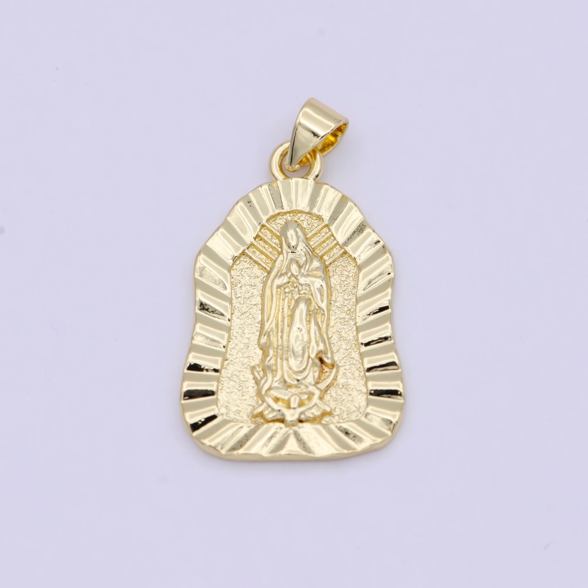 Dainty Gold Lady Guadalupe Charm Virgin Mary Pendant N-624 - DLUXCA