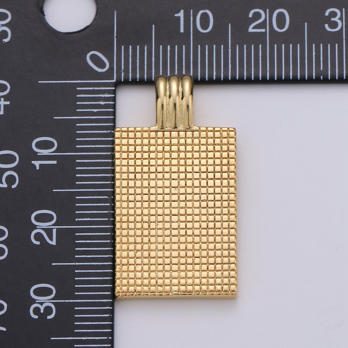 Dainty Gold Medallion Charm 24k Gold Filled Rectangle Pendant Gold Sunburst Charm Necklace Component Supply Geometric Jewelry D-075 I-671
