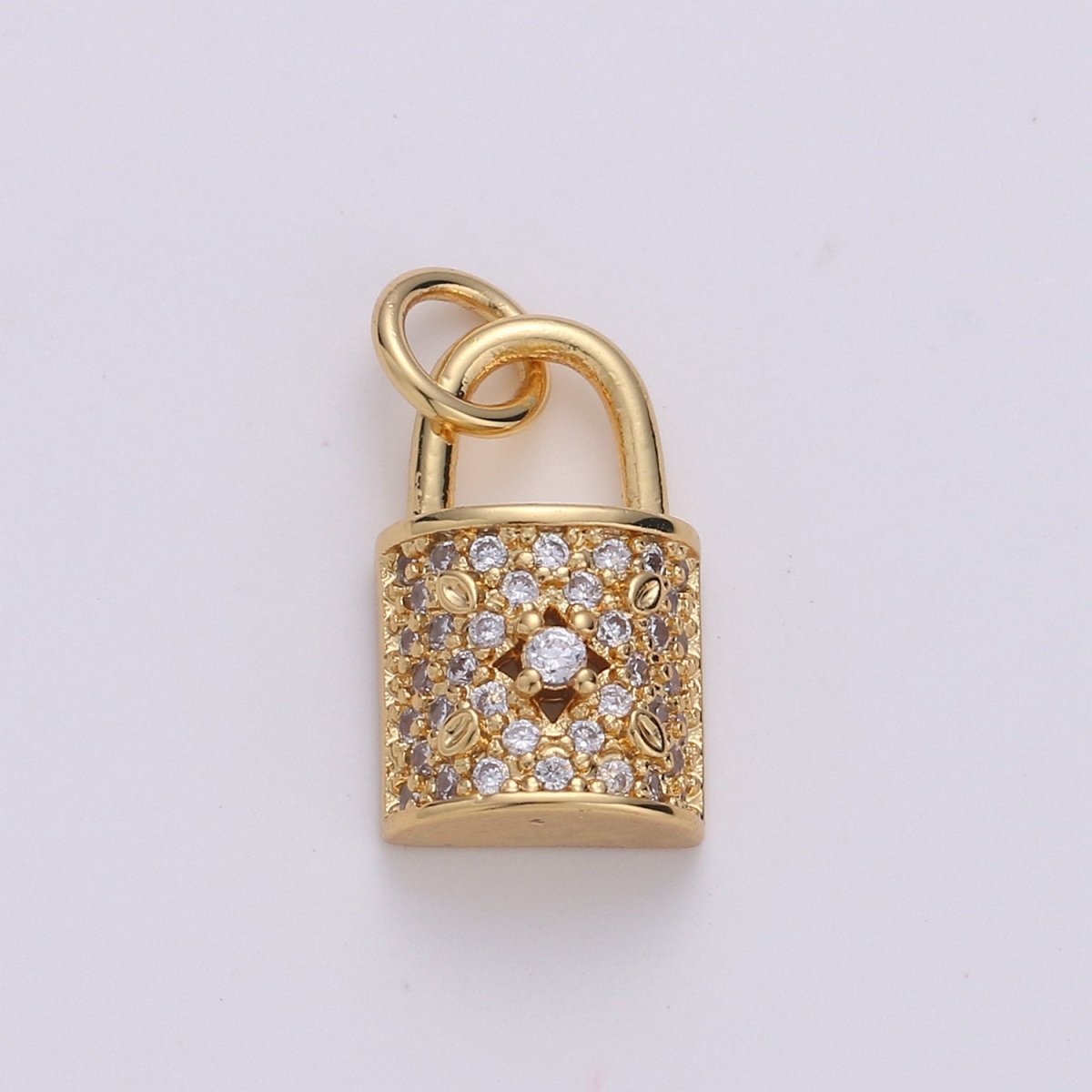 Dainty Gold Micro Pave Lock charm for Jewelry making, Minimalist Padlock charm for Bracelet Necklace Earring Component Silver Padlock Charm, D-061 D-062