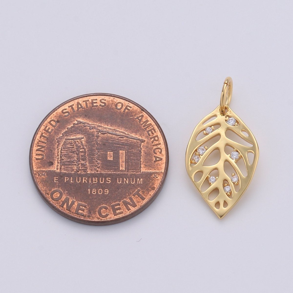 Dainty Gold Monstera Leaf Charms Pendant, Gold Leaf Charm DIY Earring Necklace Jewelry Accessory DIY Craft Micro Pave Charm D-571 - DLUXCA