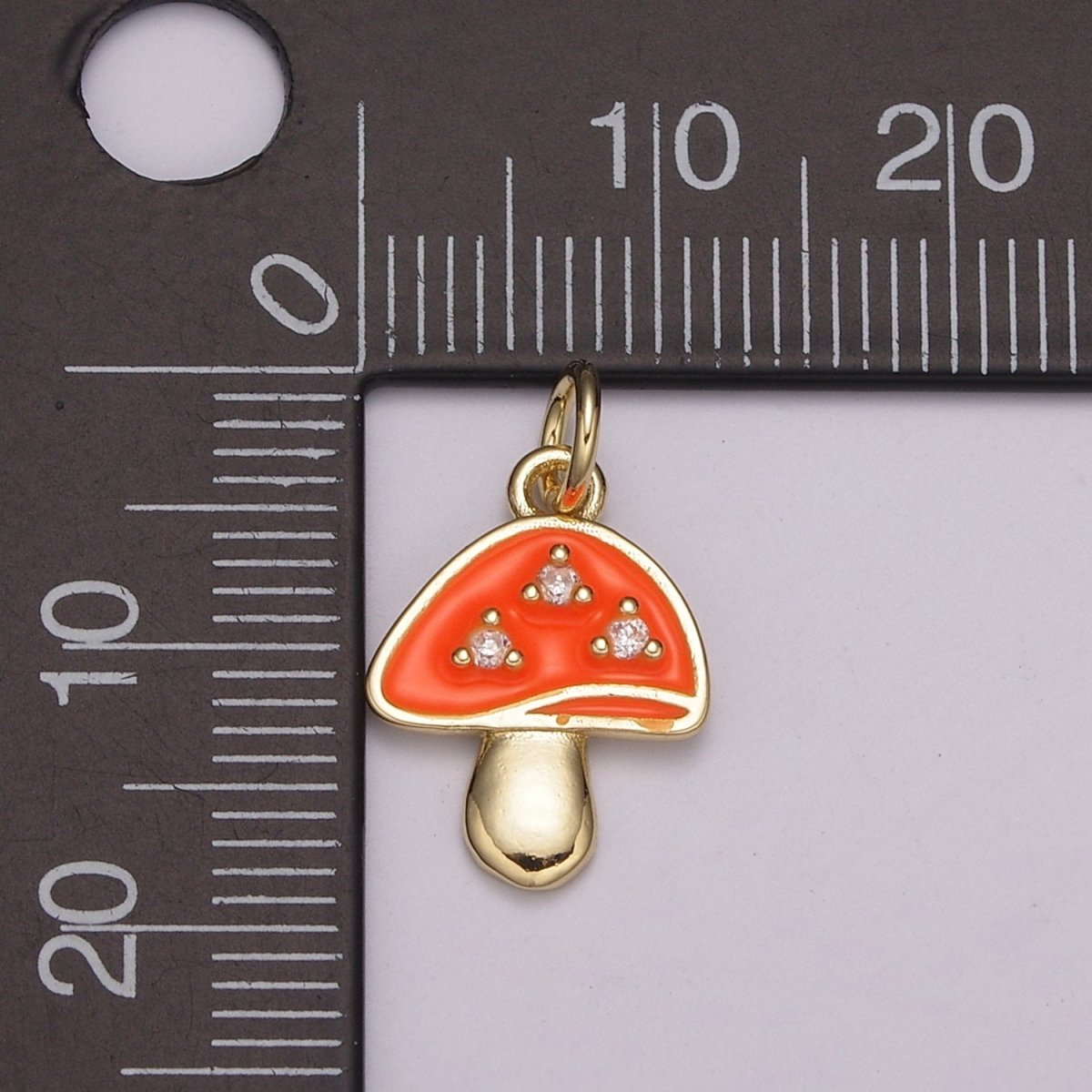 Dainty Gold Mushroom Charms, Enamel Magic Mushroom Pendant for Necklace Bracelet Earring Fantasy Jewelry for add on charm E-619-E-623