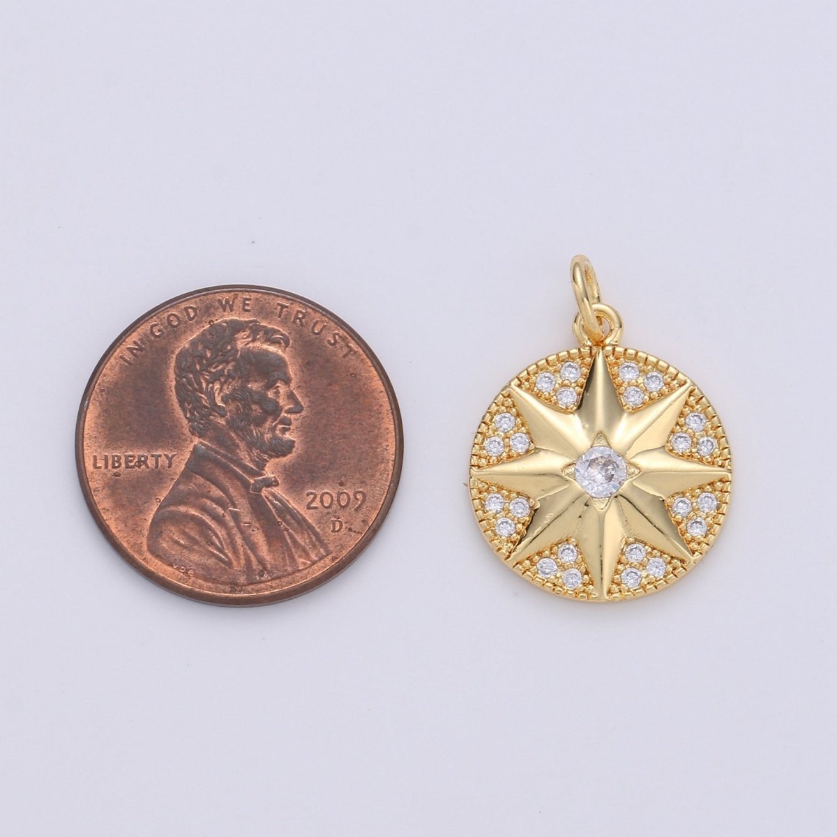 Dainty Gold North star Charm, starburst gold Pendant, dainty minimalist Jewelry Making in 24k Gold Filled Findings D-293 - DLUXCA