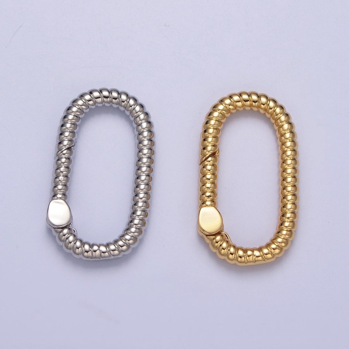 Dainty Gold Oval Spring Gate Ring, Push Gate Clasp Charm Holder 14K Gold Filled Clasp for Charm Holder Connector L-727 L-728