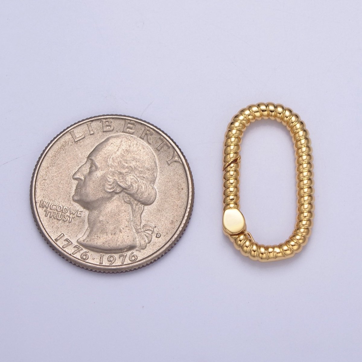 Dainty Gold Oval Spring Gate Ring, Push Gate Clasp Charm Holder 14K Gold Filled Clasp for Charm Holder Connector L-727 L-728