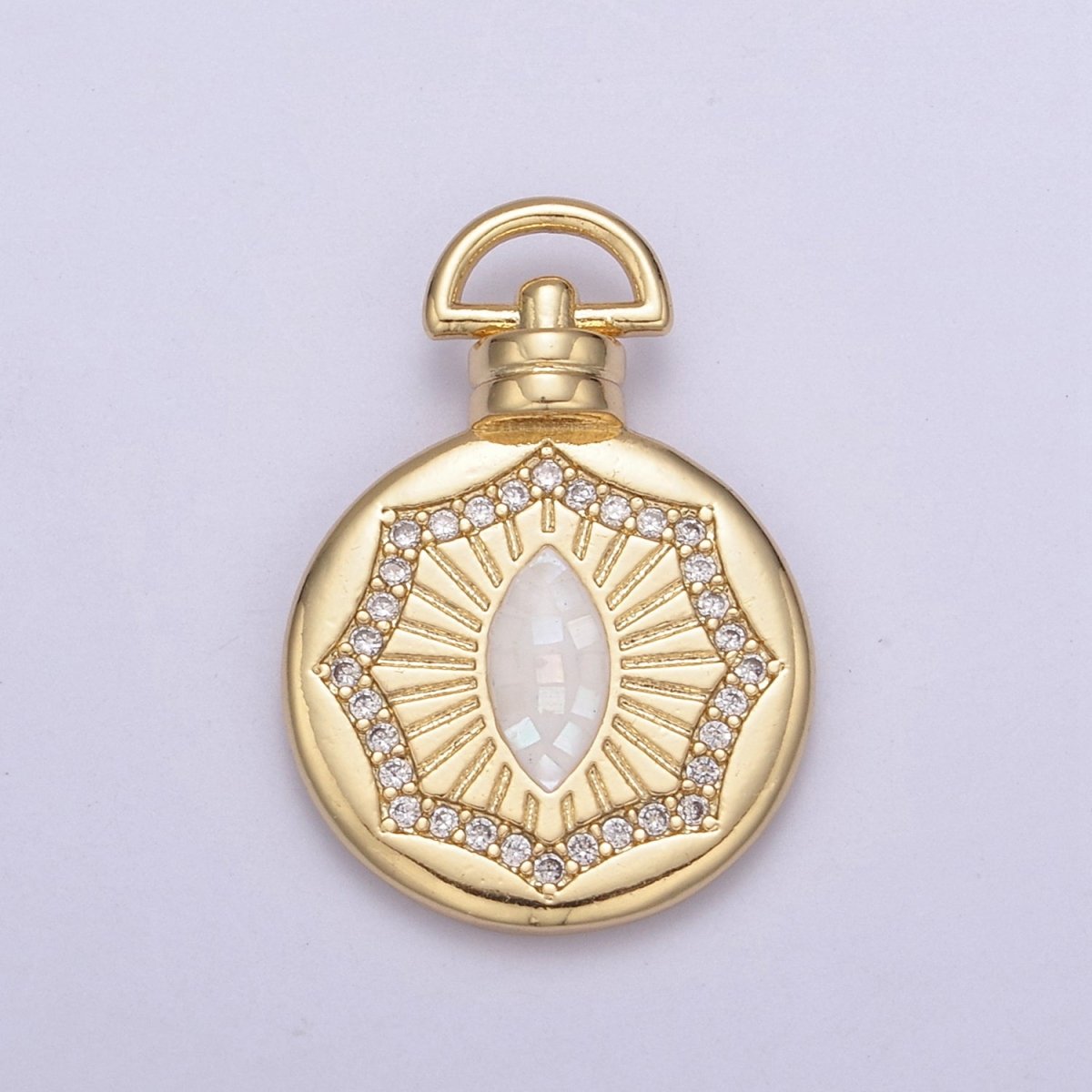 Dainty Gold Pink Shell The Eye Pendant Micro Pave Round Medallion Pink / White Shell Amulet Jewelry Making H-707 H-710