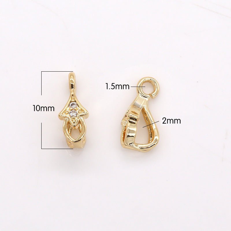 Dainty Gold Plated Bell Flower Charm CZ Floral Nature Micro Pave Charm Pendant GP-354