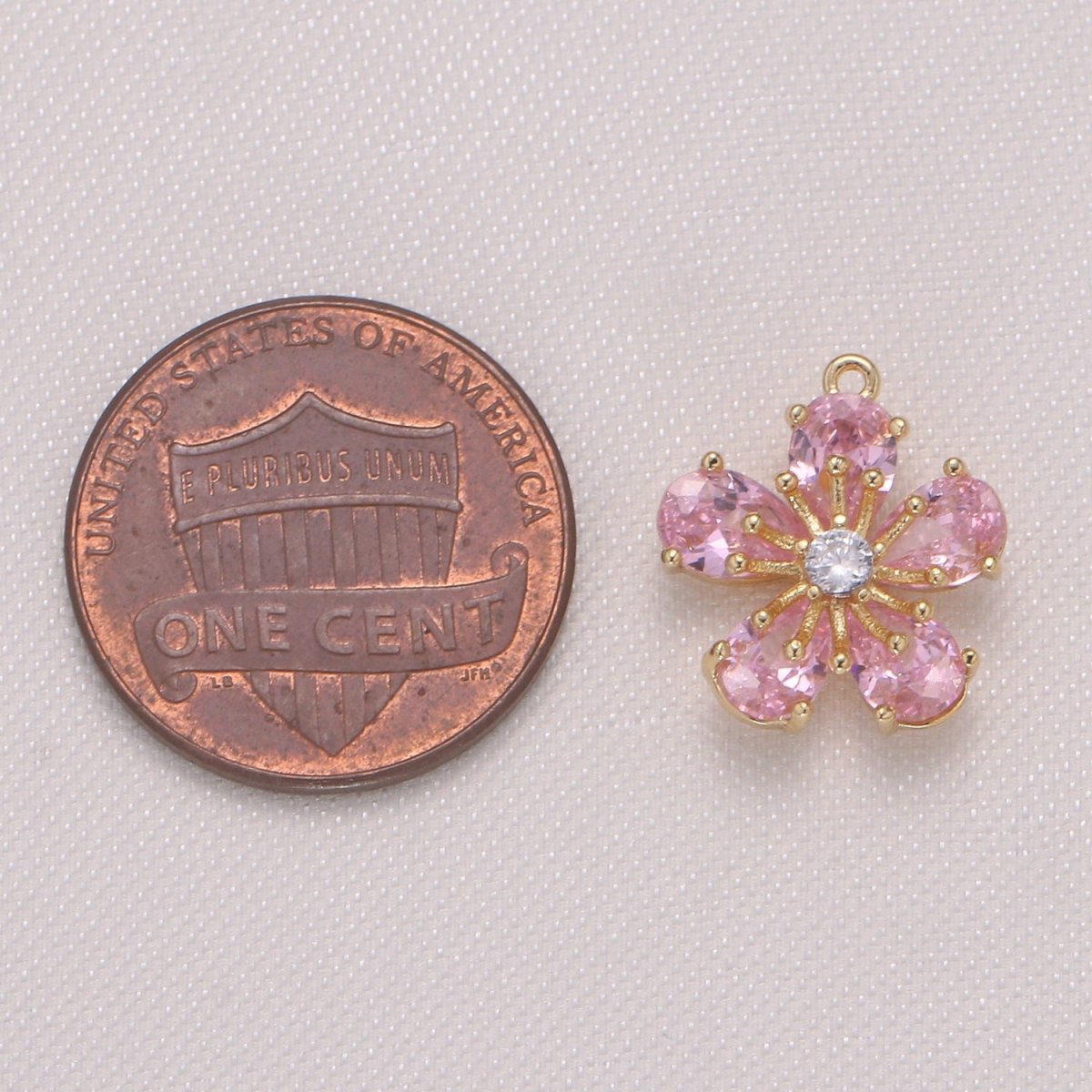 Dainty Gold Filled Cherry Blossom Charm CZ Daisy Floral Charm Pendant GP-959 GP-960 GP-961