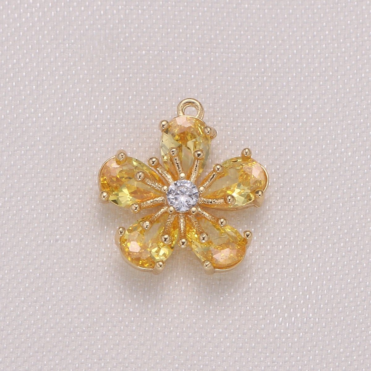Dainty Gold Filled Cherry Blossom Charm CZ Daisy Floral Charm Pendant GP-959 GP-960 GP-961