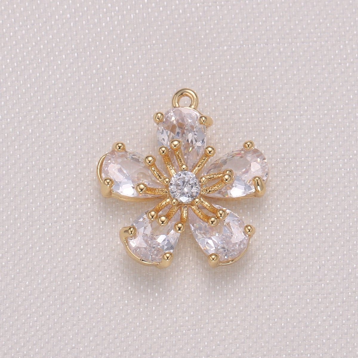 Dainty Gold Filled Cherry Blossom Charm CZ Daisy Floral Charm Pendant GP-959 GP-960 GP-961