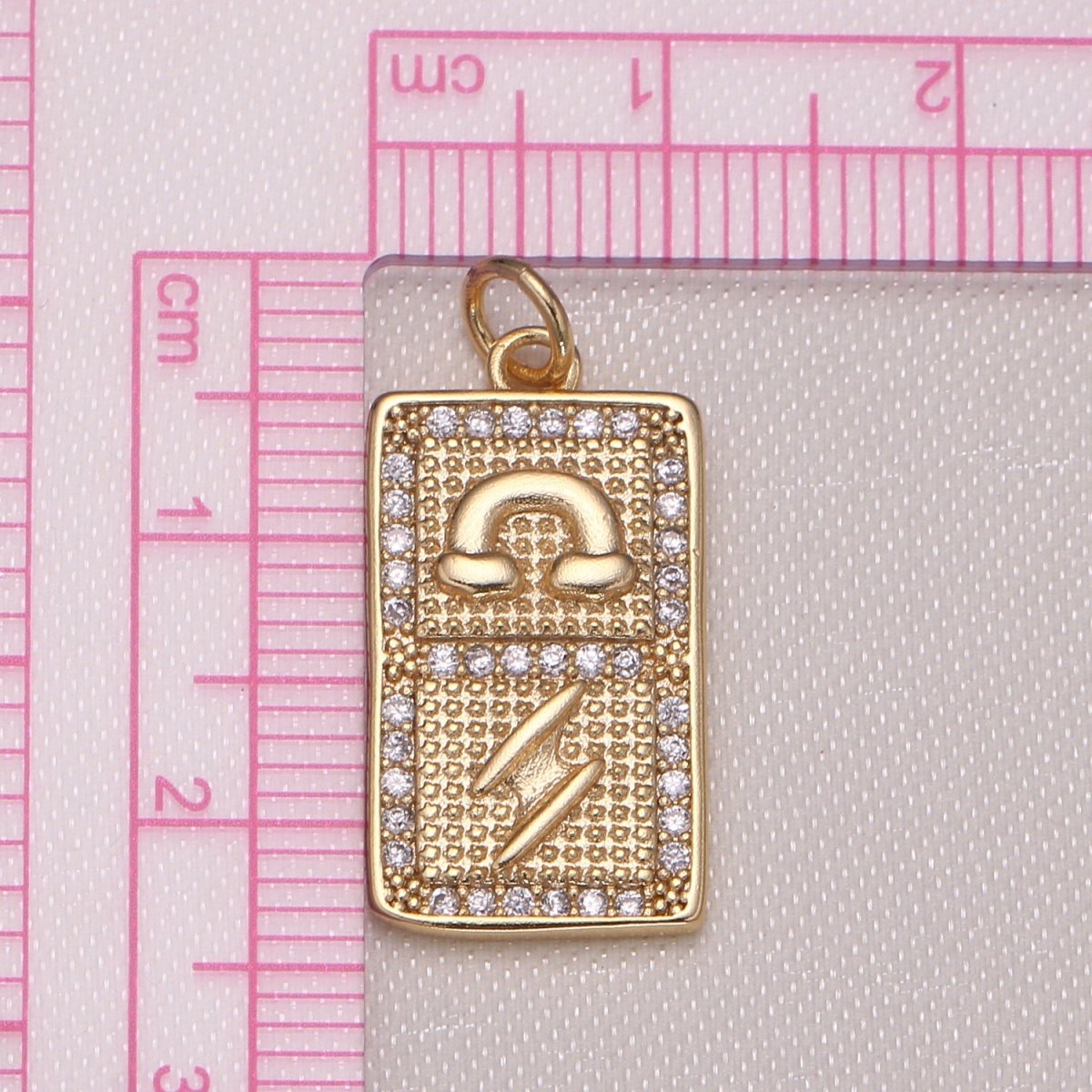 Dainty Gold Plated Rainbow Thunder CZ Micro Pave Charm GP-1001 - DLUXCA