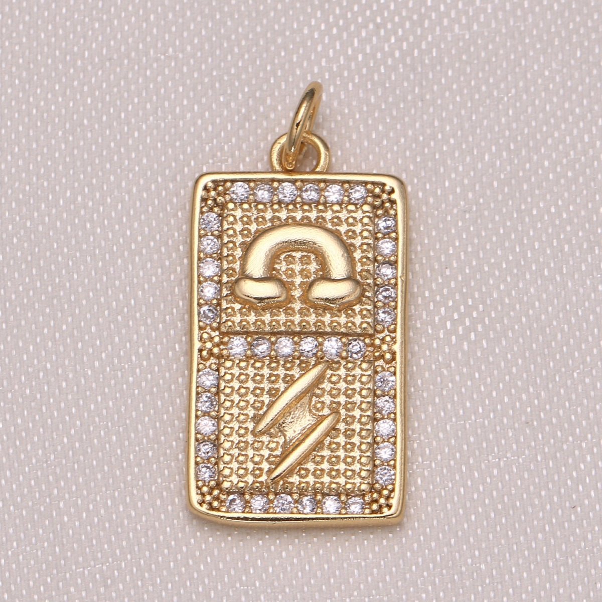 Dainty Gold Plated Rainbow Thunder CZ Micro Pave Charm GP-1001 - DLUXCA