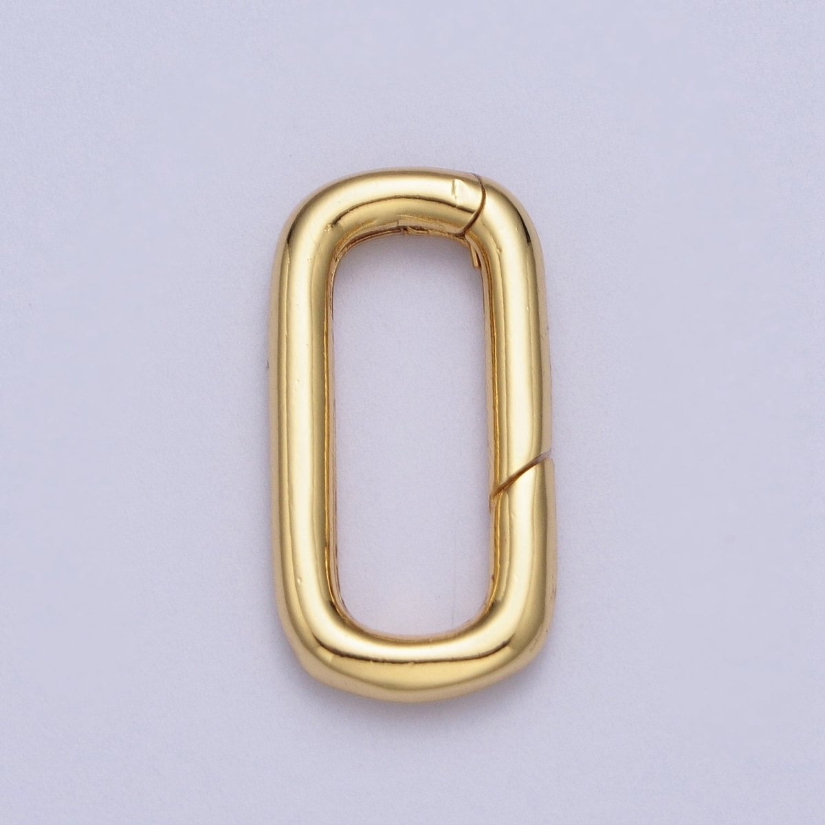Dainty Gold Push in Oval Clasp For Charm Holder Clasp Pendants, 19.2 x 9.9mm Silver clasp enhancer Necklace Component Z-046 Z-047
