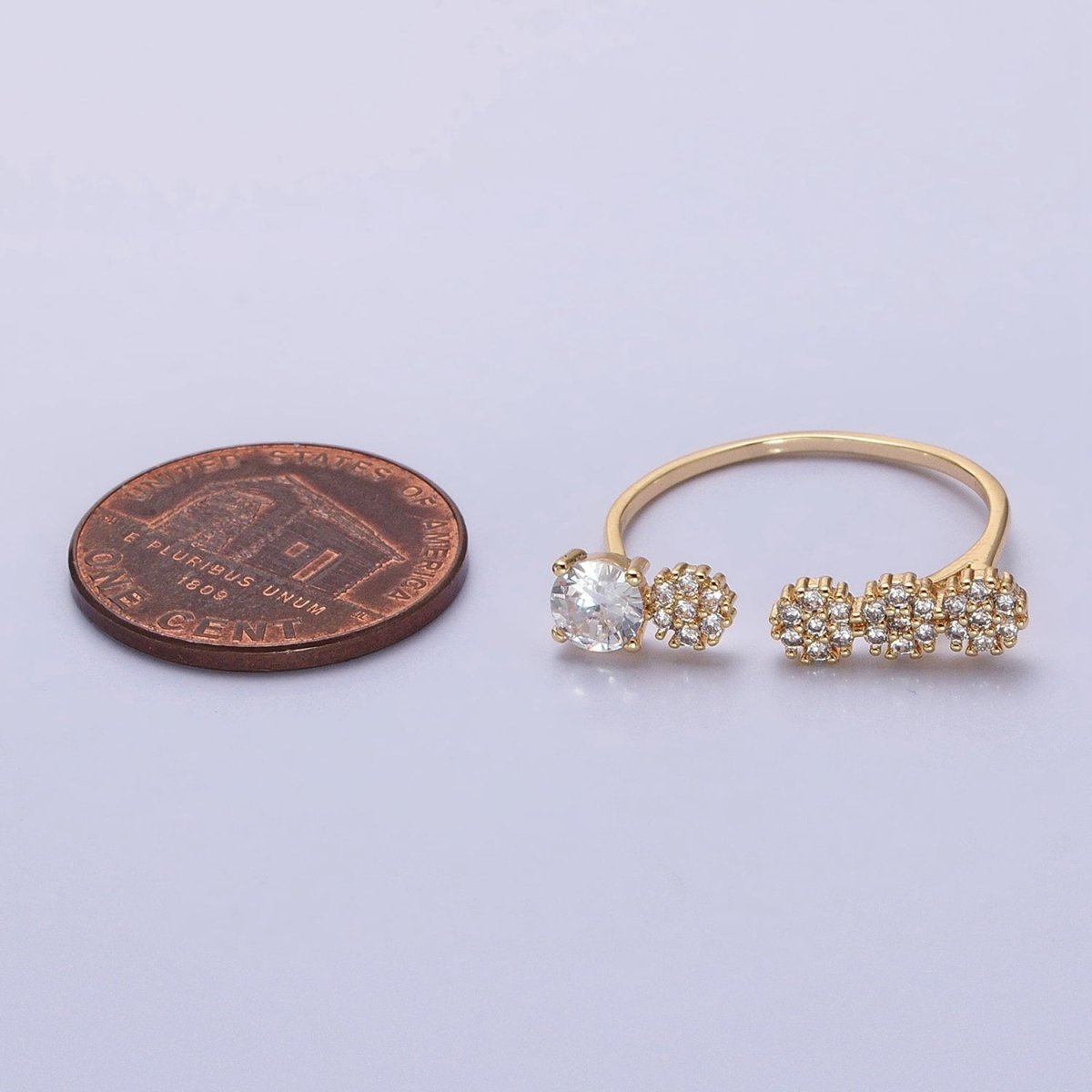 Dainty Gold Ring Five CZ Stone for Minimalist Jewelry O-1805 O-1806