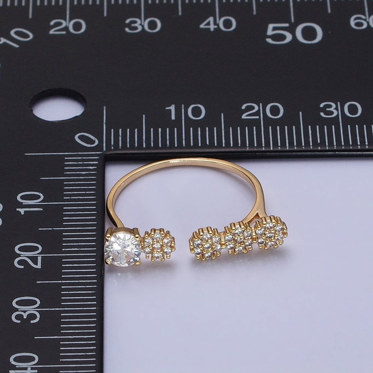 Dainty Gold Ring Five CZ Stone for Minimalist Jewelry O-1805 O-1806