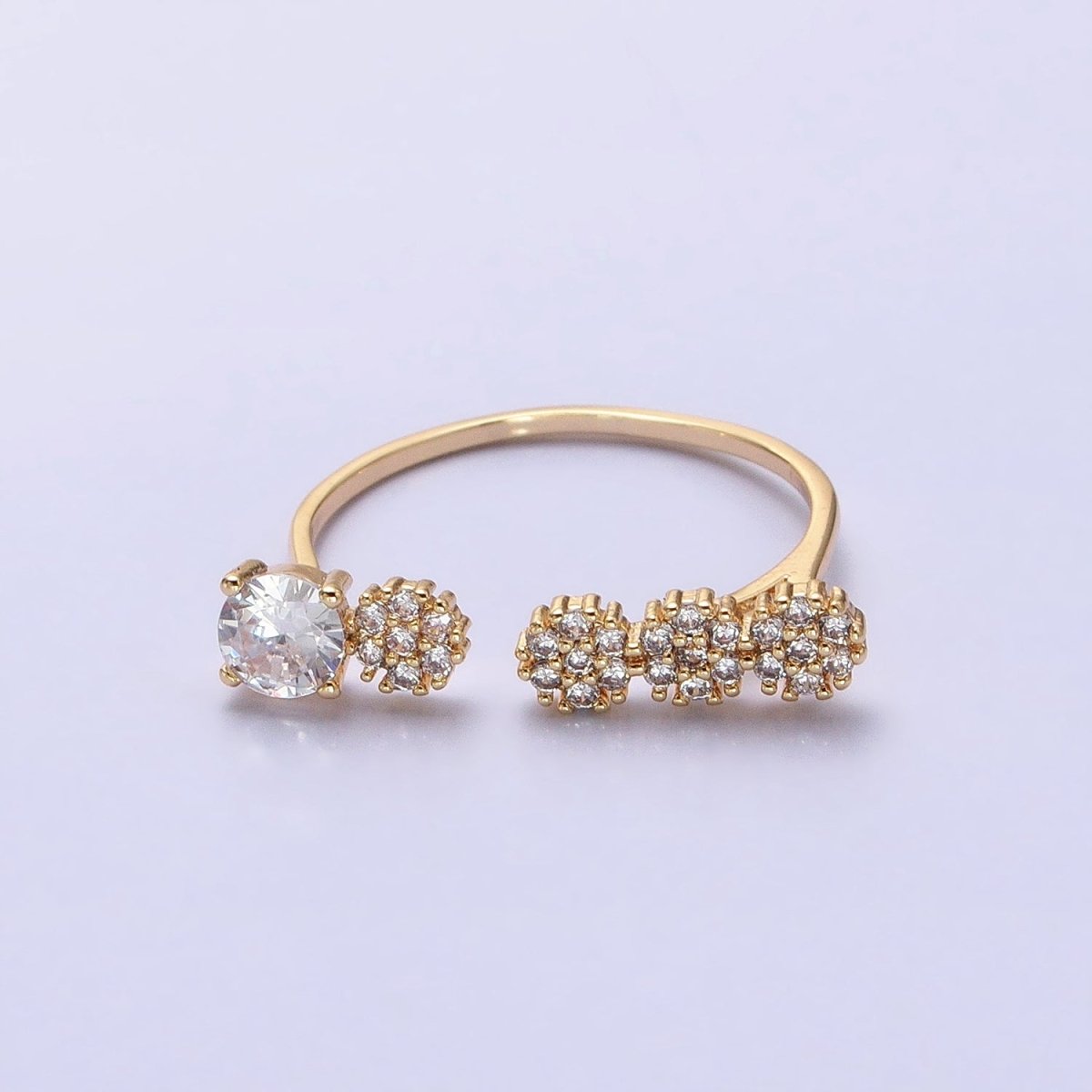 Dainty Gold Ring Five CZ Stone for Minimalist Jewelry O-1805 O-1806