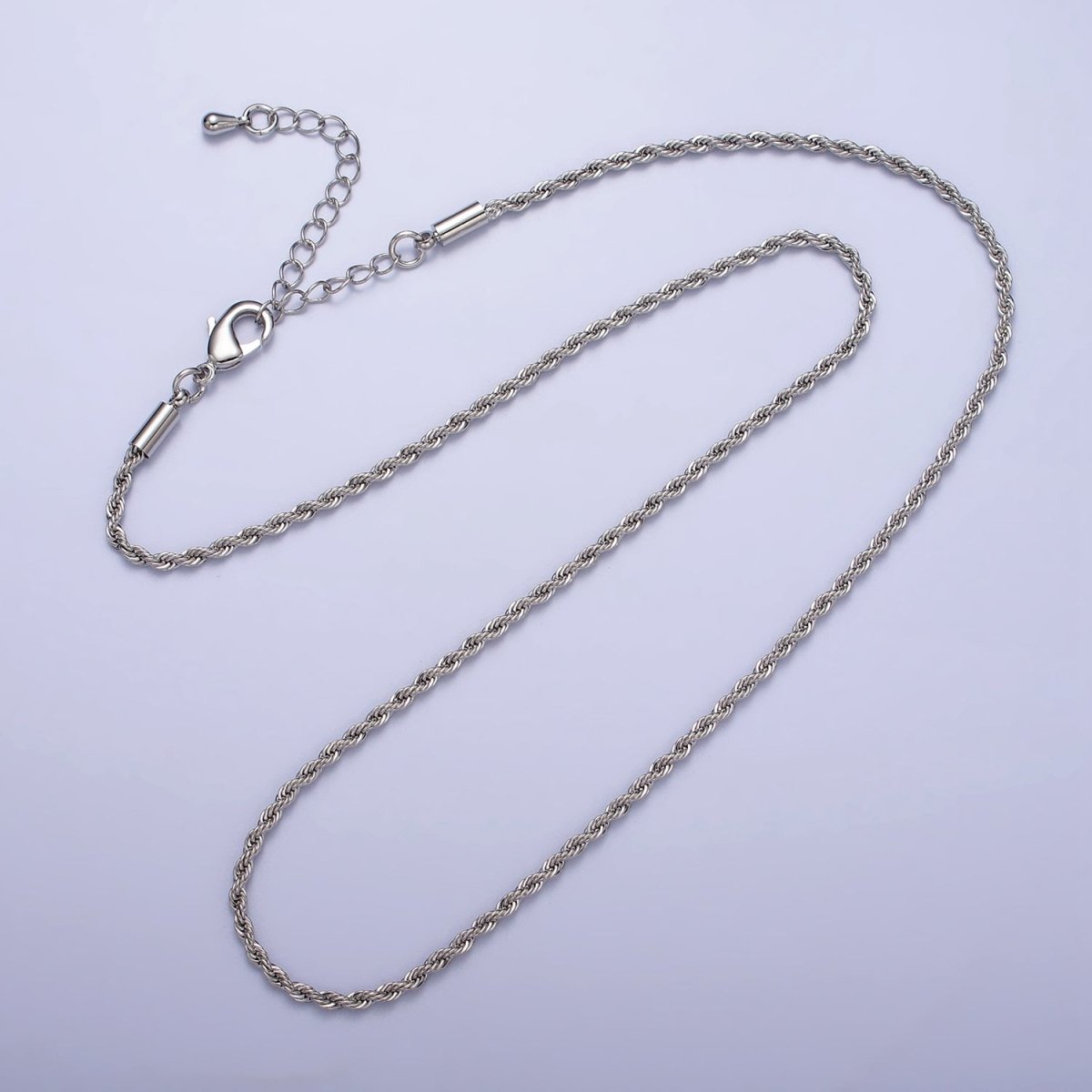 Dainty Gold Rope Chain Necklace Twisted Chain Necklace 17.75", 19.5 Inch + 2 inch Extender | WA-1524 WA-1525