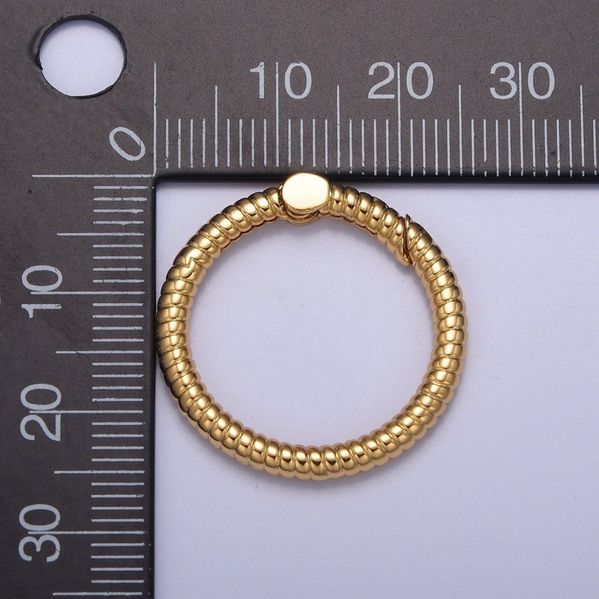 Dainty Gold Round Spring Gate Ring, Push Gate Clasp Charm Holder 14K Gold Filled Clasp for Charm Holder Connector L-729 L-730