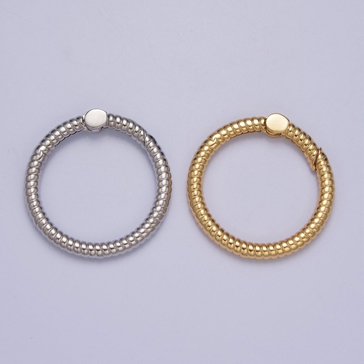 Dainty Gold Round Spring Gate Ring, Push Gate Clasp Charm Holder 14K Gold Filled Clasp for Charm Holder Connector L-729 L-730