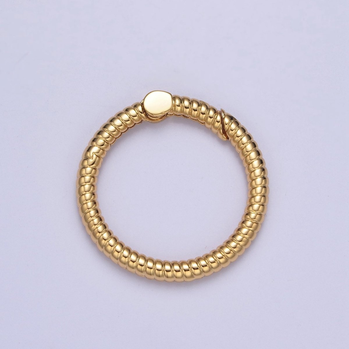 Dainty Gold Round Spring Gate Ring, Push Gate Clasp Charm Holder 14K Gold Filled Clasp for Charm Holder Connector L-729 L-730
