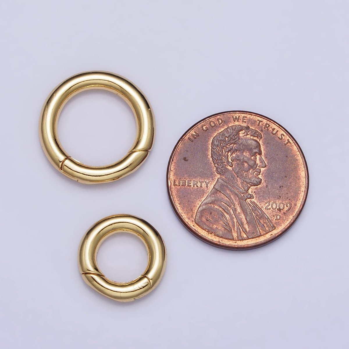 Dainty Gold Silver Spring Gate Ring 11mm, 15mm Round Circle Ring, Round Clasp, Push Clip Clasp, Spring Gate for Jewelry Making Z-340 Z-341 Z-352 Z-353